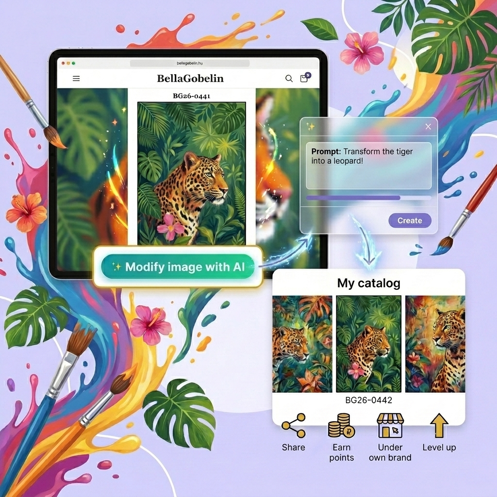 Magic Catalog Creator needlepoint illustration
