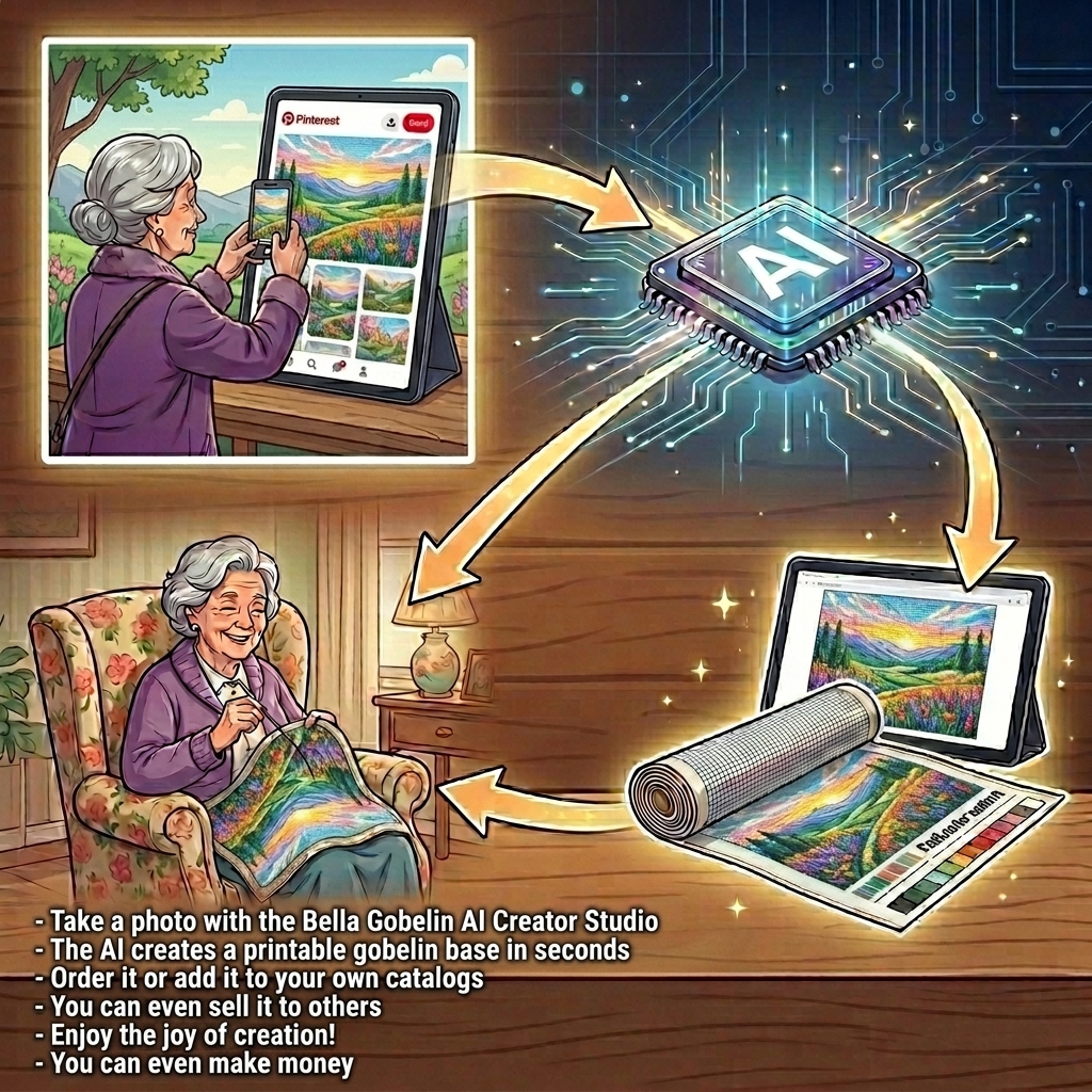 Take a photo of your monitor screen – needlepoint from a digital image