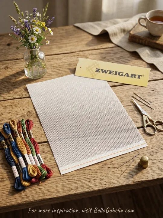 White Zweigart Stramin 88/100 (needle canvas) - 15x20 cm