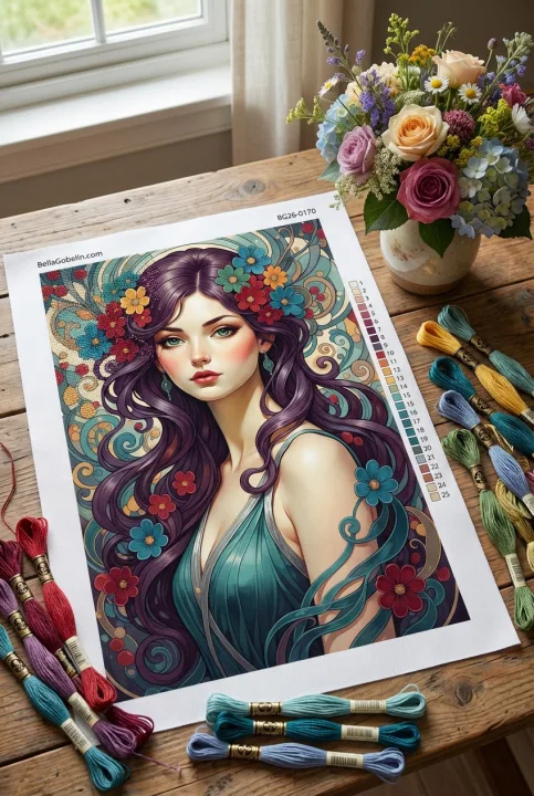 Alphonse Mucha style - Variation 1 - BG26-0170