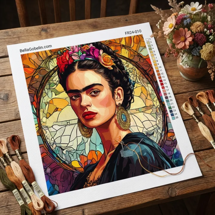 Frida Kahlo portrait in the style of Alphonse Mucha – FR24-010