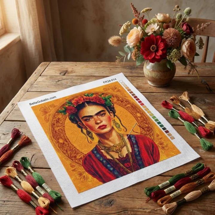 Frida Kahlo portrait in the style of Alphonse Mucha – FR24-014
