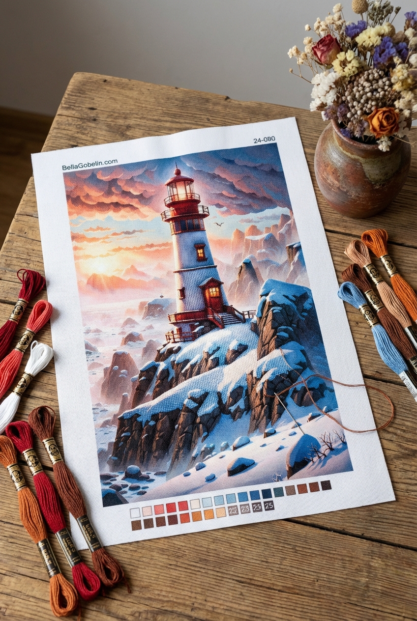 Snowy lighthouse