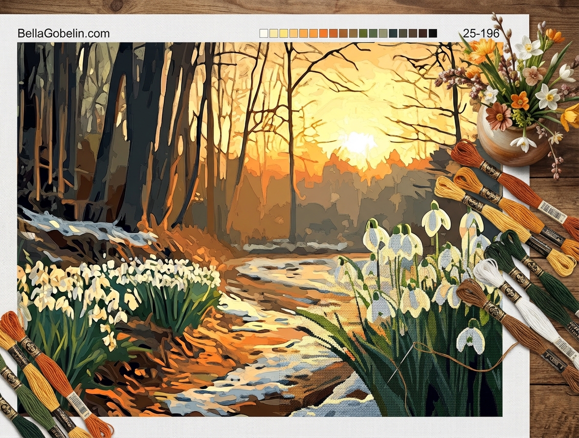 Snowdrops at Sunset