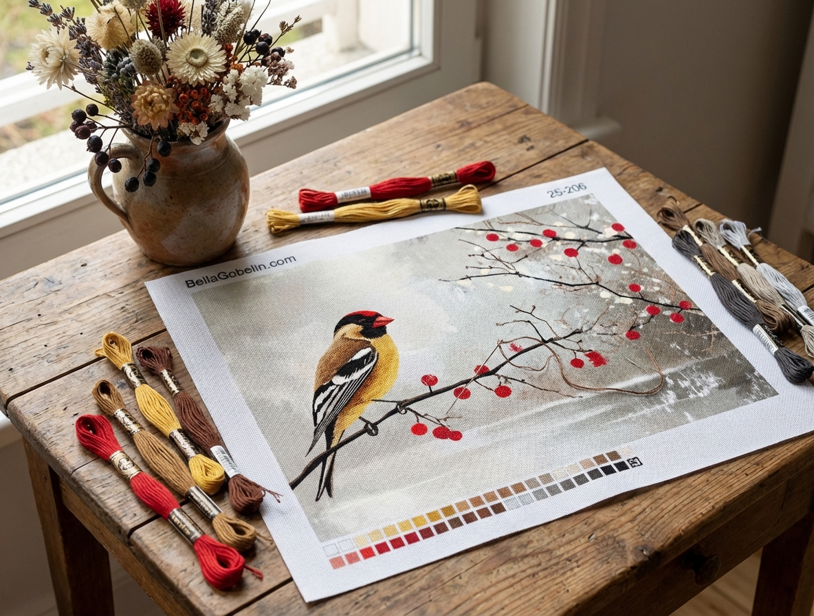 A bullfinch on the hawthorn bush.