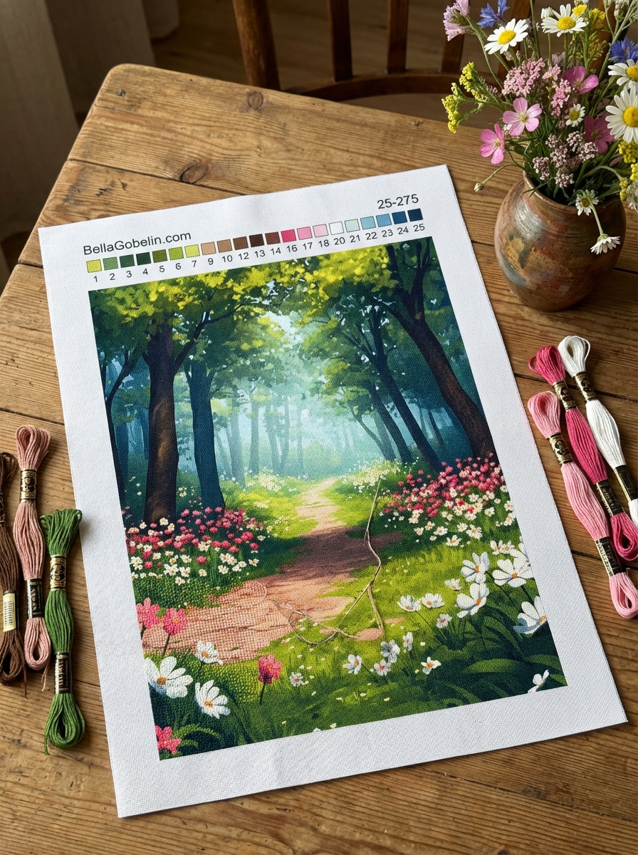 Floral forest pathway