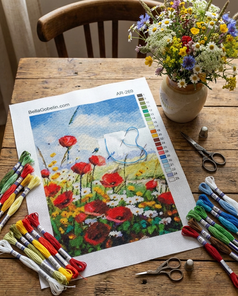 Poppies in the spring meadow
