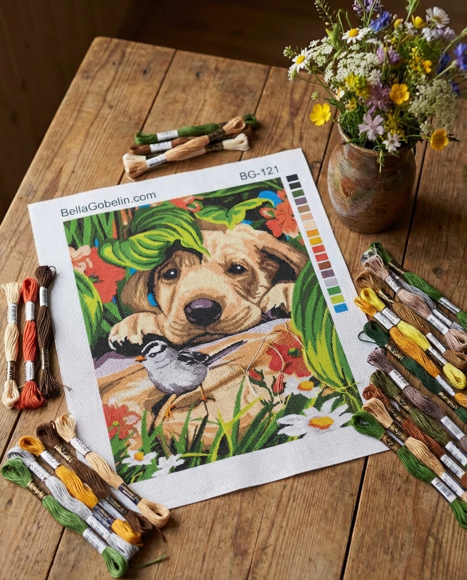 The puppy and the little bird