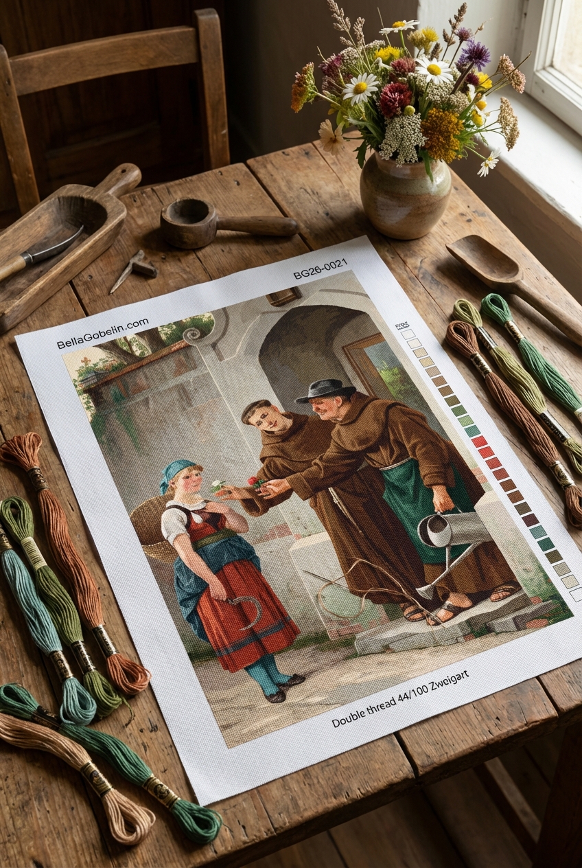 Friendly monks give flowers