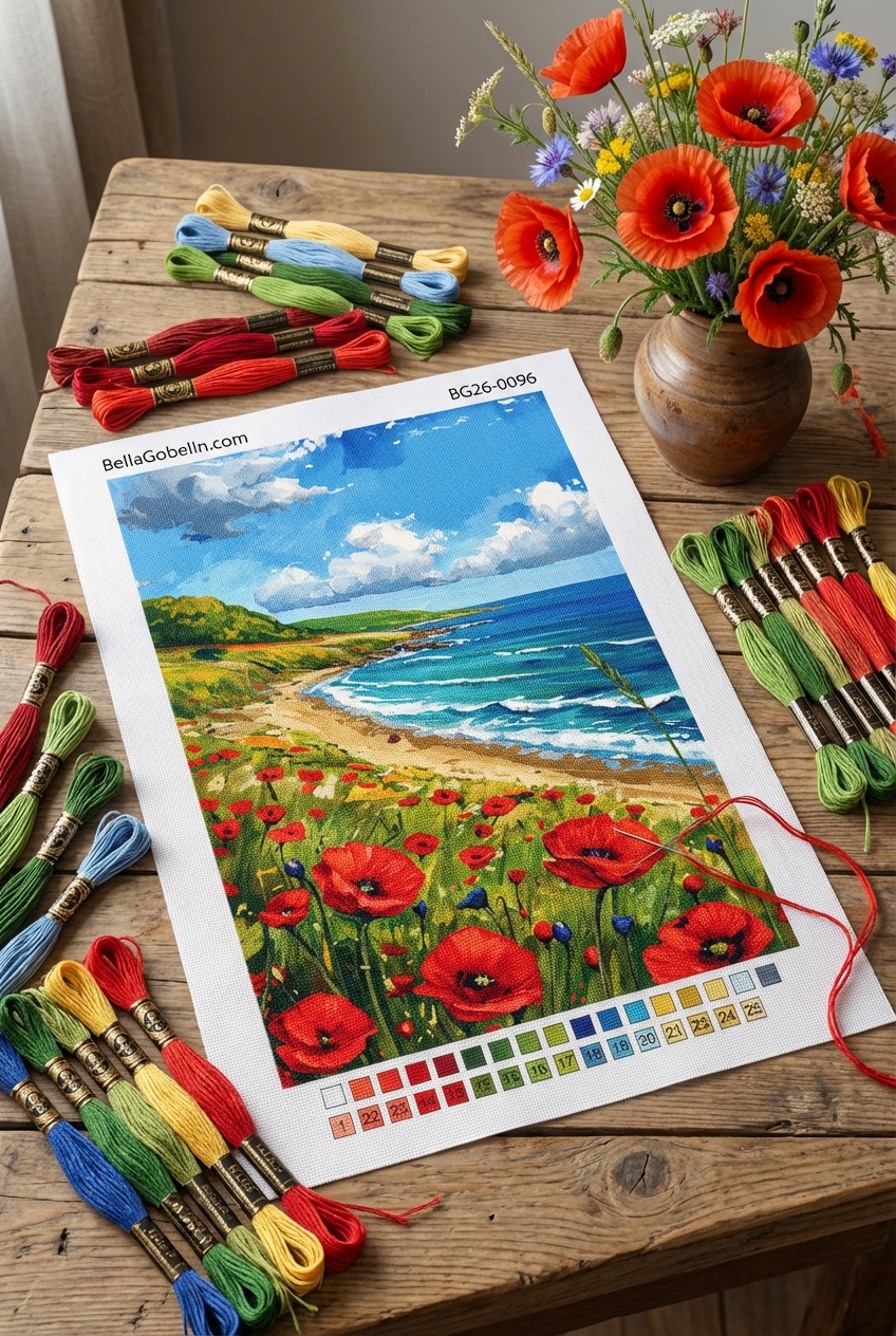 Seaside with poppies