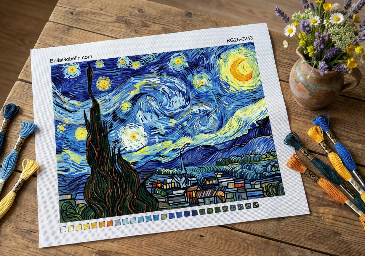 Starry Night Needlepoint