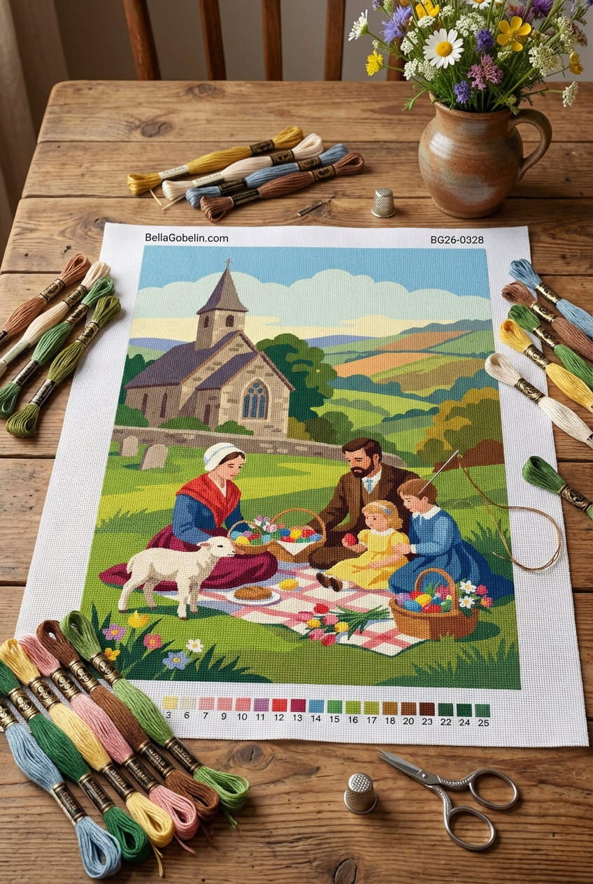 Easter picnic in the field