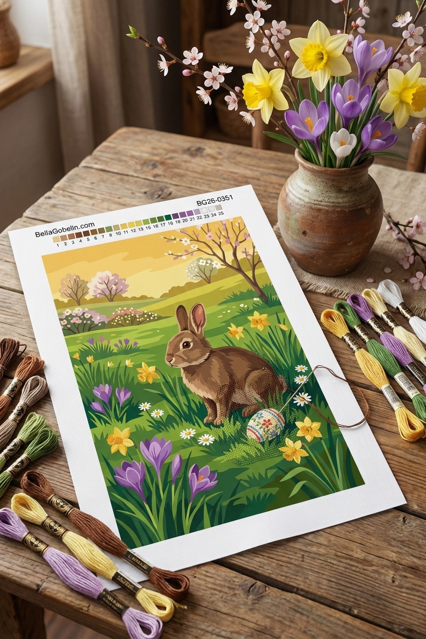 Bunny spring landscape