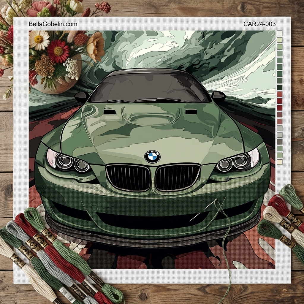 Car portrait: the green BMW