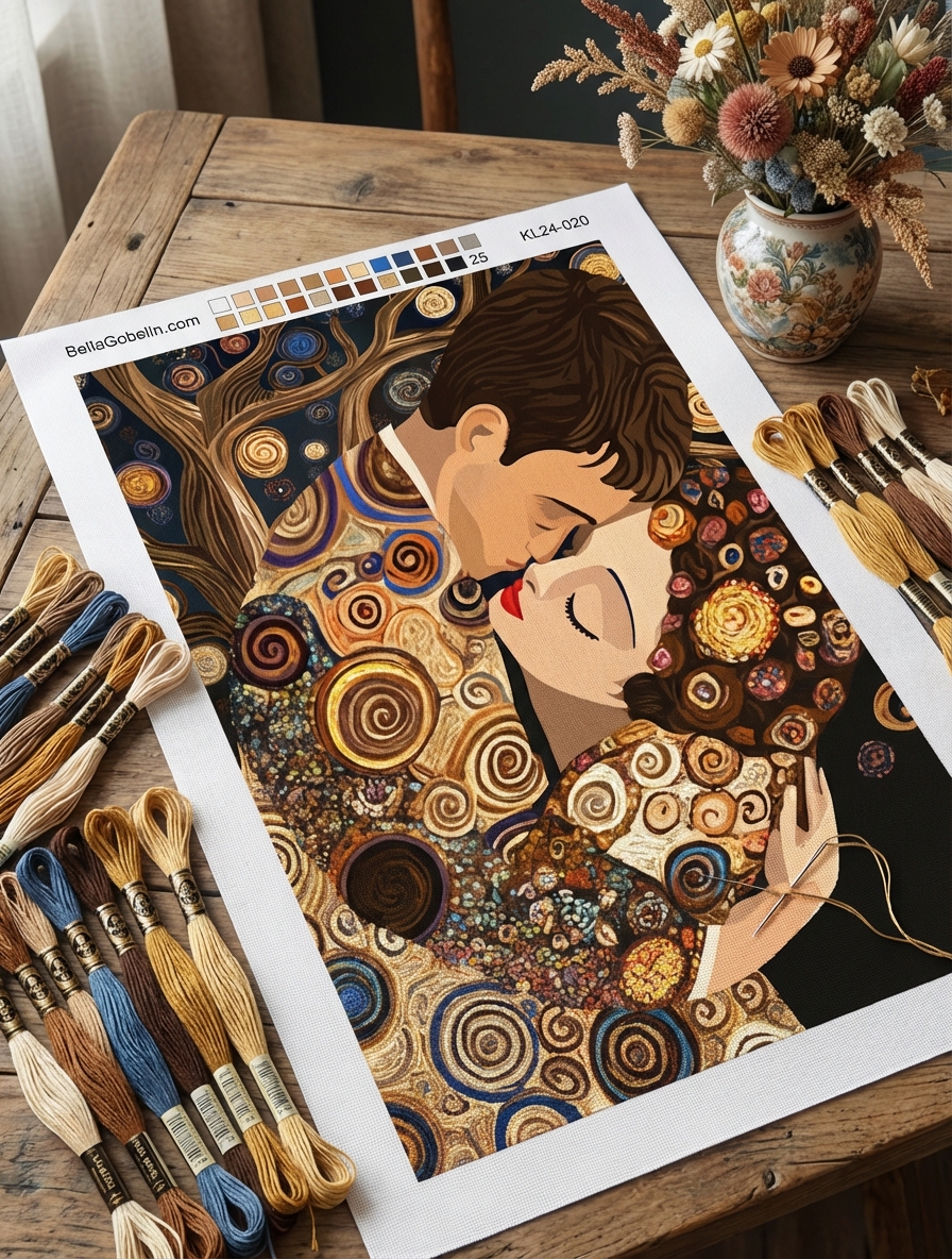 Klimt style: Kiss variations