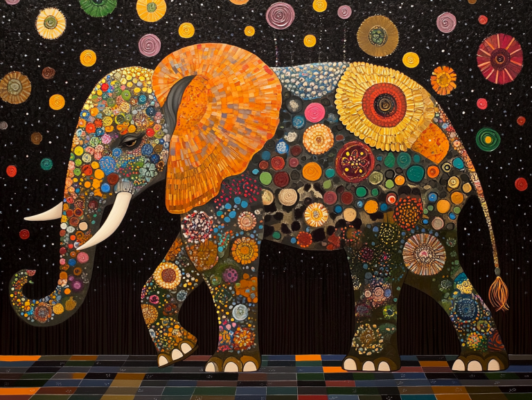 Elephant in Klimt style