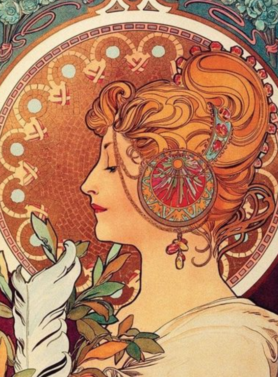 Alphonse Mucha stílusú kép