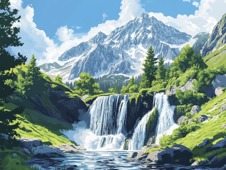 Vízesés az Alpokban