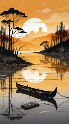 At Night on the Lake 1.