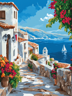 Flowered Mediterranean Streets Series