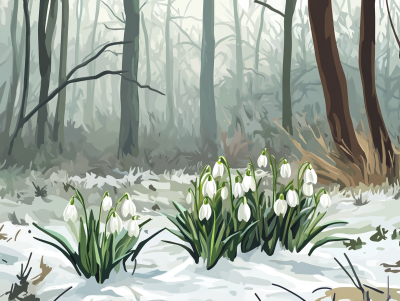 Snowdrops in the snow