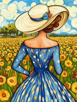 Lady in the flower field