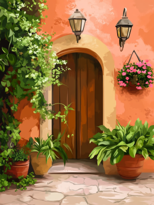 Gateway with flowers