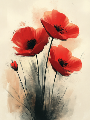 Poppy painting