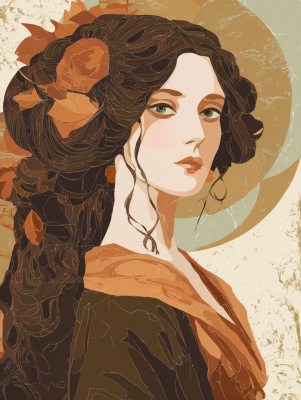 Lady portrait with autumn colors