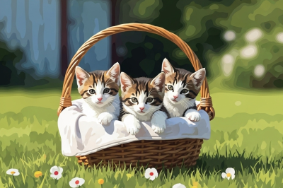 Cats in a basket