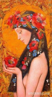 Lady in a floral scarf