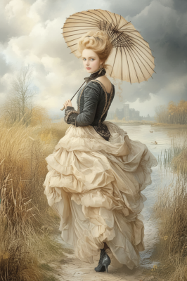 Elegant lady with a parasol