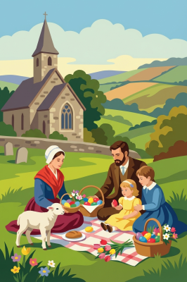 Easter picnic in the field