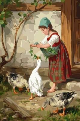 The Goose Girl - Antonio Montemezzano replica