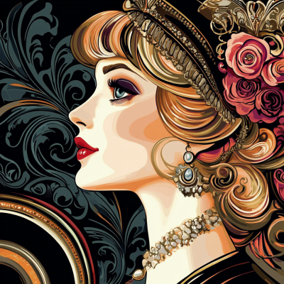 Mucha style: The face of a woman