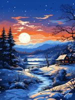 Full moon winter ambiance