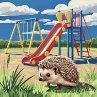 Hedgehog at the playground