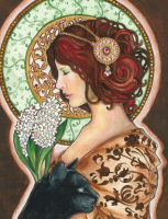 Image in the style of Alphonse Mucha