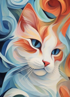 Modern cat portrait