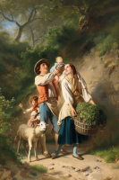 Benjamin Vautier - A Young Family replica