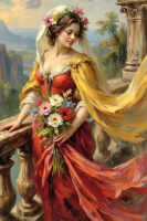 Romantic woman with flowers