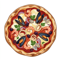 Seafood pizza