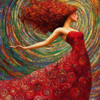 Klimt style: The Red Demon