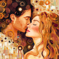 Klimt style: Kiss variations