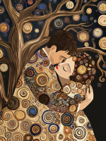 Klimt style: Kiss variations