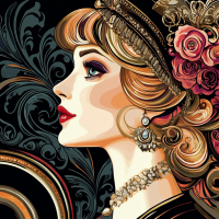 Mucha style: The face of a woman