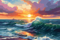 Sunset on the sea